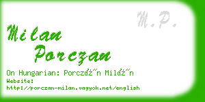 milan porczan business card